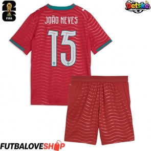 Dres Portugalsko Joao Neves #15 Domáci pre deti MS 2026 Krátky Rukáv (+ trenírky)